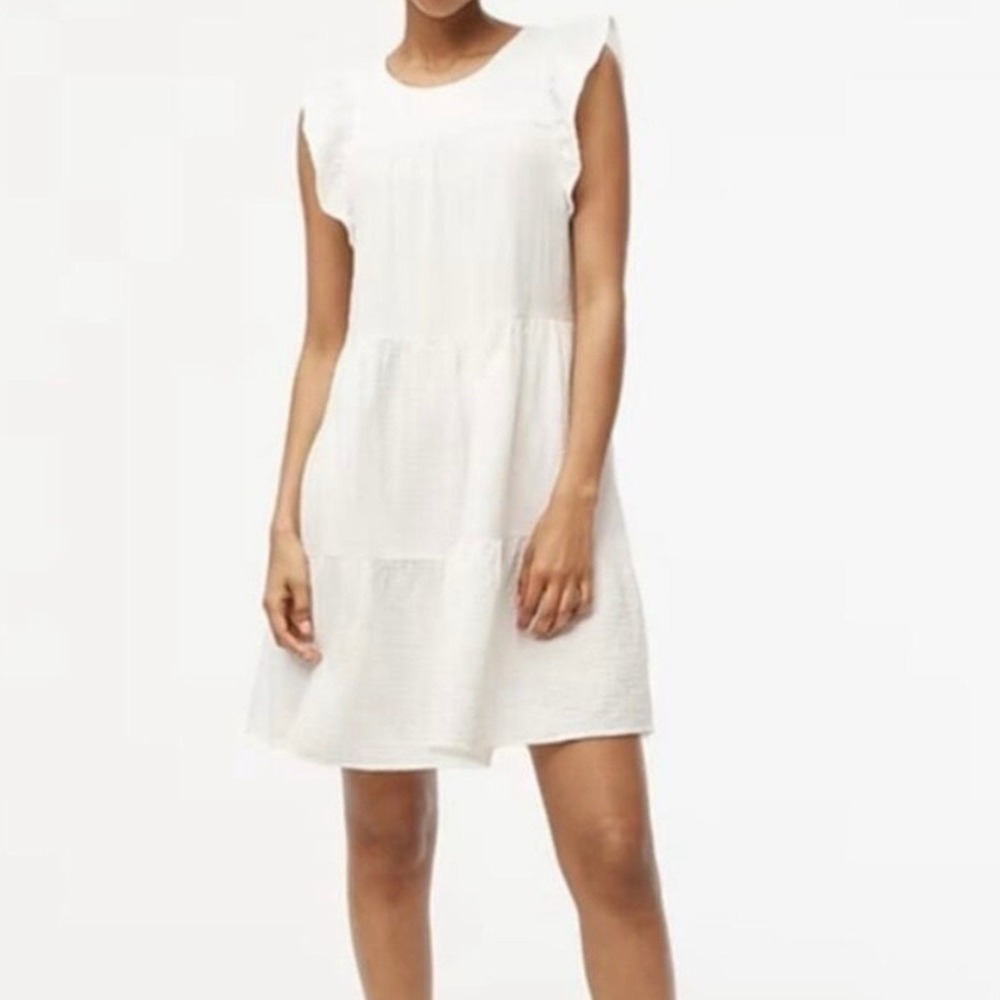 j.crew factory bp628 white mini gauze dress, women size 10